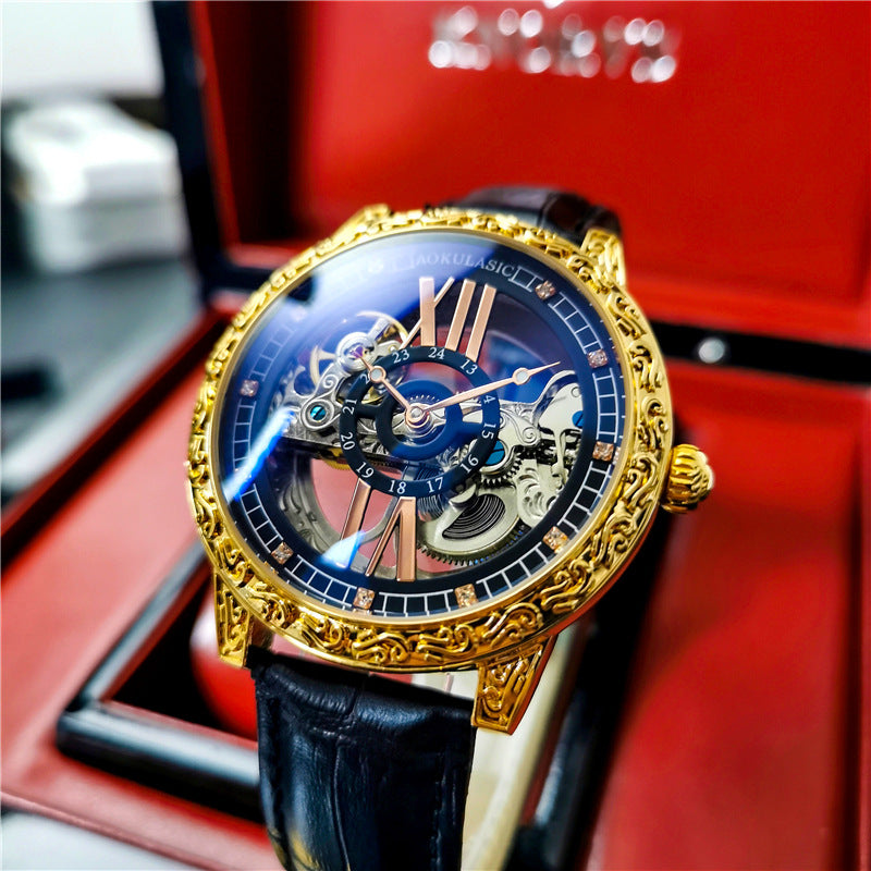 Men's High-end Handsome Hollow Tourbillon Automatic Mechanical Watch